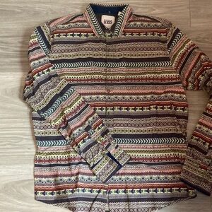 Vintage Red and Blue Patterned Jacket